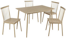 TEMPO KONDELA Étkezőgarnitúra 1+4, természetes bükk, SENDO - pepita