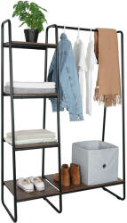 Tempo Szekrény szervező/polcállvány polcokkal, fekete/dió, ROBYN