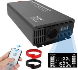  Távirányító tiszta inverter, sokoldalú teljesítmény kimenet, magas konverziós hatékonyság, 12 V - 220 V 1500W
