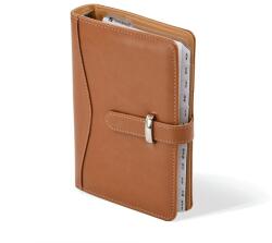 SATURNUS Kalendart Saturnus M437 műbőr világosbarna gyűrűs kalendárium (26SM437-007) - officedepot