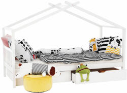 TEMPO KONDELA Ágy 2 konténerrál, Fehér, ELISIA