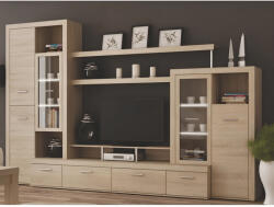 TEMPO KONDELA Nappali sor LED világítással, sonoma tölgyfa, ATLANTIS NEW - pepita