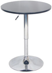 Tempo Bárasztal, magasság állítással, króm/ fekete, átmérő 60 cm, BRANY 2 NEW