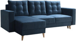 Tempo Kinyitható ülőgarnitúra, kék, balos, BLEKY ROH