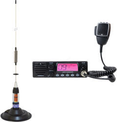 PNI CB rádióállomás TTi TCB-900 EVO, DSS, SQ, 12V-24V és CB antenna PNI ML70, 200W, 70cm
