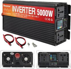  RDDSPON tiszta szinuszhullám -inverter, 3000W/5000W teljesítmény, LCD kijelző, 5000W, 12 V -tól 220 V -ig