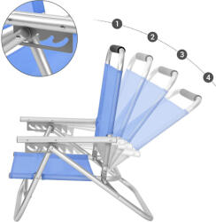 SONGMICS Összecsukható Strand Szék Szett Alumínium Vázzal Zöld