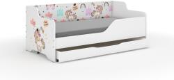  LILU gyerekágy laminált fronttal és oldallal 160x80cm matraccal és ágyneműtartóval - szivárvány unikornis