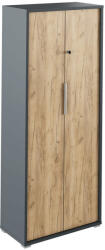 TEMPO KONDELA Szekrény zárral, grafit/tölgyfa artisan, RIOMA NEW TYP 31 - pepita