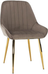 TEMPO KONDELA Étkezőszék, szürkésbarna Taupe/gold króm-arany, PERLIA