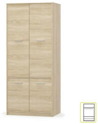 TEMPO KONDELA Akasztós szekrény 4D polcokkal, sonoma tölgyfa, TEYO