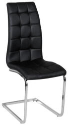 TEMPO KONDELA Étkezőszék, textilbőr fekete/króm, DULCIA - pepita