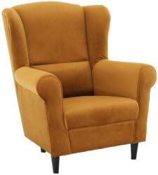 TEMPO KONDELA Füles fotel, szövet mustár, CHARLOT