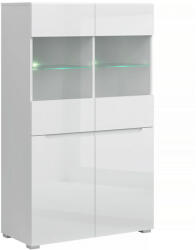Tempo Vitrín 2D2W, fehér/fehér extra magasfényű HG, JOLK
