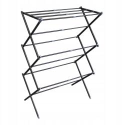 Sepio Fekete Ruhaszárító Függőleges Teleszkópos Összecsukható Állítható Robusztus (10SUSSTORO102) Ruhaszárító