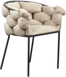 TEMPO KONDELA Étkezőszék, szürkésbarna Taupe Velvet szövet/fekete, DOROTA - pepita