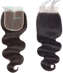  Hajzár, Body Wave Textúra, Természetes megjelenés, 5x5 csipkezárás, Remy haj, 18 hüvelyk