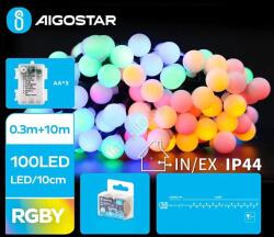 Aigostar - LED Външен гирлянд 100xLED/3xAA/8 режима 10, 3 m IP44 многоцветен (AI1156)