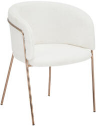 TEMPO KONDELA Design étkezőszék, fehér Ivory/rose gold króm rózsaszín, ADIMAR - pepita