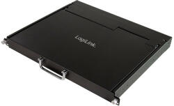 Logilink KVM-konzol 17" -es képernyővel, VGA, USB-A, PS/2, alacsony beépítési mélység, QWERTZ