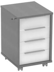 TEMPO KONDELA Fiókos elem zárral, grafit/fehér, RIOMA NEW TYP 30