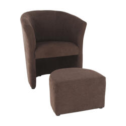 TEMPO KONDELA Klub fotel puffal, barna, ROSE