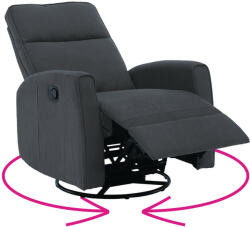 TEMPO KONDELA Relax forgószék fotel, szürke, MEKENZI