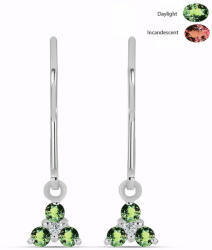 Ezüst Fülbevaló Természetes Alexandrittal és Fehér Topázzal, Y61877