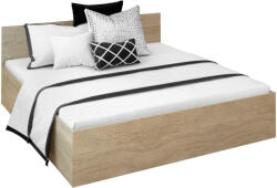 TEMPO KONDELA Ágy fém ráccsal és tárolóhellyel, 180x200, sonoma tölgy, DOLI - pepita