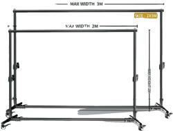  Háttér állvány, állítható magasságú, erős alumíniumötvözet, állvány, 2000x3000