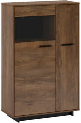 Tempo Komód/Vitrin, bolzano tölgy/fekete, balos, DELIS C1