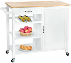 Tempo Tálalókocsi, fehér/természetes, ROBINS