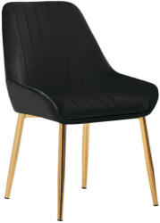 TEMPO KONDELA Étkezőszék, fekete Velvet anyag/gold króm-arany, PERLIA