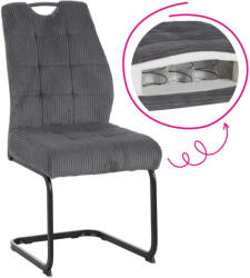 TEMPO KONDELA Étkezőszék, szürke/fekete, KELMA - pepita