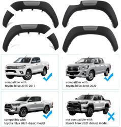 Matt fekete sárvédő fékek Toyota Hilux Revo 2015-2023-hoz, tartós ABS anyag, 2015-2023