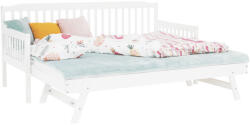 TEMPO KONDELA Kinyitható gyerekágy agý, Fehér, masszív, PEDREZA - pepita