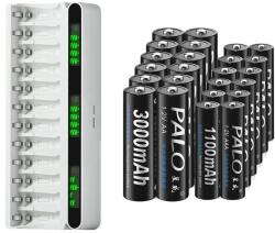  Akkumulátor töltő, LCD kijelző, gyorstöltés, 12AA 12AAA 1 töltő