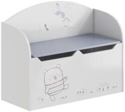 Tempo Játéktároló láda tárhellyel, fehér, BEAR