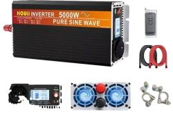  Inverter, tiszta szinuszhullám, távirányító, 5000 W, 12 V, 220-230 V