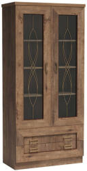 Tempo Vitrines szekrény, tölgy lefkas, TEDY Typ T8