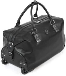 Quasar & Co Utazótáska, Quasar & Co, troller típusú, duffle, 52x28x27 cm, Műbőr, fekete