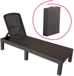 TEMPO KONDELA Kerti állítható nyugágy, barna, ZAMA - pepita