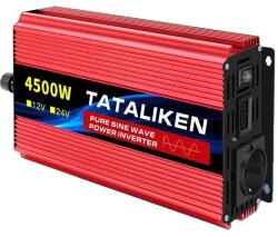  Inverter, tiszta szinuszhullám, nagy teljesítmény, 4500 W, 12 V 50 HZ, 220-240 V