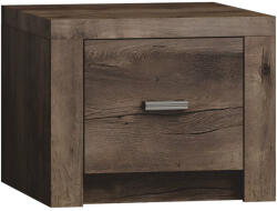 TEMPO KONDELA Éjjeliszekrény, kőris sötét, INFINITY I-24 - pepita