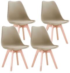  Nordic étkezőszékek, tömör fa, párnázott ülés, bézs