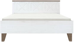 TEMPO KONDELA Ágy ágyráccsal, 160x200, canyon fenyő/sonoma trüffel tölgy, TEINA - pepita