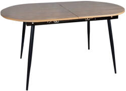 TEMPO KONDELA Étkezőasztal, széthúzható, tölgy/fekete 150-190x75 cm, TAMERON