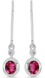  Ezüst Fülbevaló Cruzeroi Rubellittel és Fehér Topázzal, Y61668