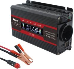 Teljesítmény inverter, nagy hatékonyság, több biztonsági funkció, 1500 W-12V-EU-fekete