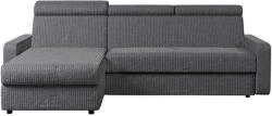 TEMPO KONDELA Sarok ülőgarnitúra, szürke, balos, MORA ROH